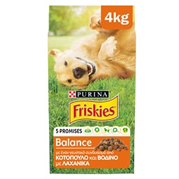 FRISKIES | BALANCE ΞΗΡΗ ΤΡΟΦΗ ΓΙΑ ΕΝΗΛΙΚΟΥΣ ΣΚΥΛΟΥΣ ΚΟΤΟΠΟΥΛΟ ΚΑΙ ΠΡΟΣΘΕΤΑ ΛΑΧΑΝΙΚΑ 4 ΚGR