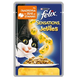 FELIX | Γατοτροφή Με Γαλοπούλα & Σπανάκι Σε Ζελέ 100 gr