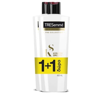 TRESEMME | Conditioner Keratin Smooth Λαμπερά Λεία Μαλλιά 400ml 1+1 Δώρο