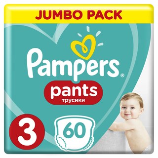 PAMPERS | Πάνες Βρακάκι Μωρού Pants Νο3 60 Τεμάχια