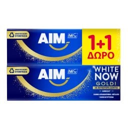 AIM | Οδοντόκρεμα White Now Gold 50ml 1+1 Δώρο