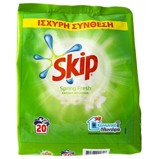 SKIP | Σκόνη Πλυντηρίου Ρούχων Spring Fresh 20 Μεζούρες