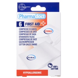 PHARMADOCT | ΚΟΜΠΡΕΣΕΣ ΓΑΖΑΣ 18 X 40 CM 6 ΤΕΜ