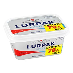 LURPAK | Βούτυρο Soft Ανάλατο Μειωμένα Λιπαρά Σκαφάκι 400g Έκπτωση 0.70Ε