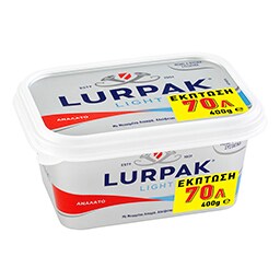 LURPAK | Βούτυρο Soft Ανάλατο Μειωμένα Λιπαρά Σκαφάκι 400g Έκπτωση 0.70Ε