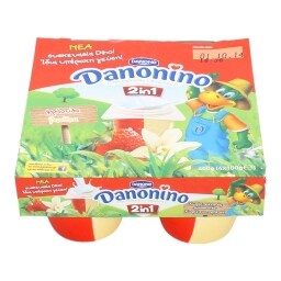 DANONINO | ΕΠΙΔΟΡΠΙΟ ΓΙΑΟΥΡΤΙΟΥ 2 ΣΕ 1 ΦΡΑΟΥΛΑ ΒΑΝΙΛΙΑ 4 Χ 100 ML 4 Χ 100 ML