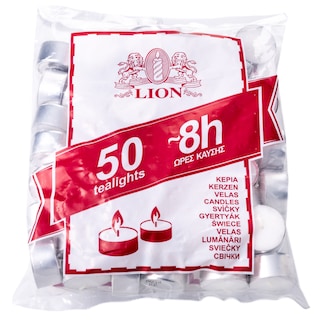 LION | Candles White Tealights 50 Pieces