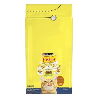 FRISKIES | ΞΗΡΑ ΤΡΟΦΗ ΓΙΑ ΣΤΕΙΡΩΜΕΝΕΣ ΓΑΤΕΣ ΜΕ ΚΟΥΝΕΛΙ ΚΑΙ ΠΡΟΣΘΕΤΑ ΛΑΧΑΝΙΚΑ 1,5 KGR