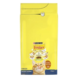 FRISKIES | Ξηρά Τροφή Στειρωμένες Γάτες Κοτόπουλο & Γαλοπούλα 1.5kg