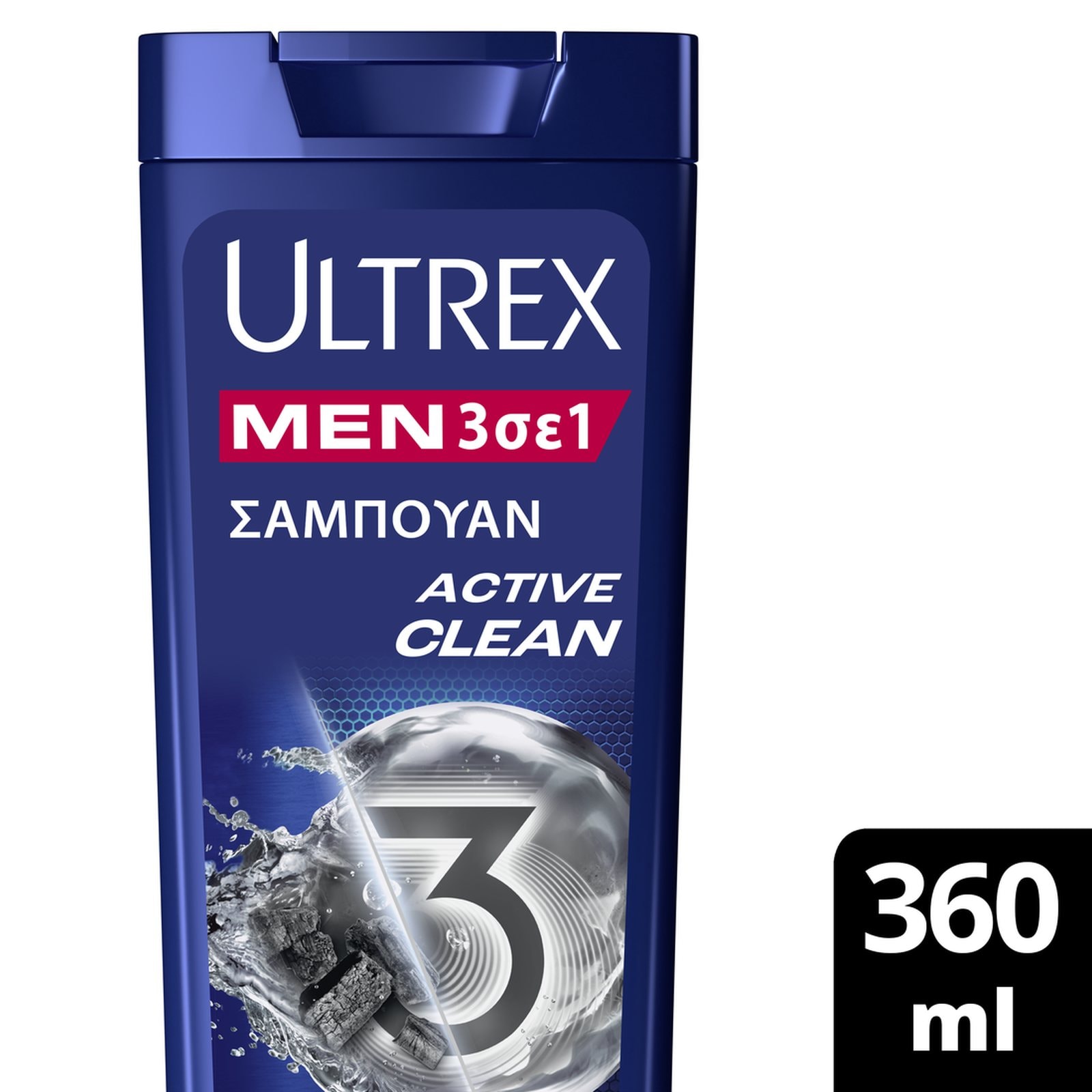 ULTREX Σαμπουάν Active Clean 3σε1 Αντιπιτυριδικό 360ml