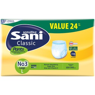 SANI | Εσώρουχο Ακράτειας Sensitive Classic Pants Large 24 Τεμάχια