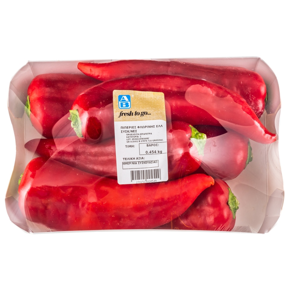 Πιπεριές Τύπου Φλωρίνης Συσκευασμένες Ελληνικές