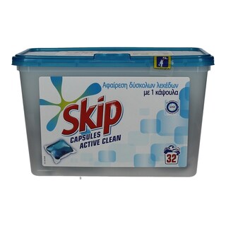 SKIP | ΥΓΡΕΣ ΚΑΨΟΥΛΕΣ ΠΛΥΝΤΗΡΙΟΥ ΡΟΥΧΩΝ REGULAR 32 ΤΕΜ