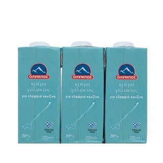 ΟΛΥΜΠΟΣ | Κρέμα Γάλακτος 20% Λιπαρά 3 x 200 ml 2+1 Δώρο