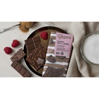 VEGANZ | Σοκολάτα Bio Καρύδα Βατόμουρα & Quinoa 80g