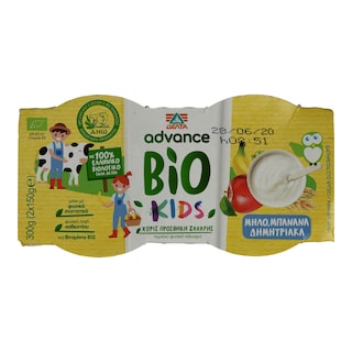 ADVANCE | Γιαούρτι Advance Kids BIO Μήλο Μπανάνα Δημητριακά 2X150 gr