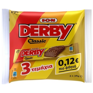 ΙΟΝ | Σοκολάτα Derby Classic 3x38g Έκπτωση 0.12Ε