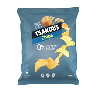 ΤΣΑΚΙΡΗΣ | ΤΣΑΚ.ΤΣΙΠΣ ΜΕ 0% ΠΡΟΣΘ.ΑΛΑΤΙ 130Γ 0% Αλάτι 130gr