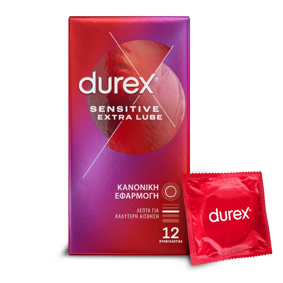 DUREX Προφυλακτικά Sensitive Extra Lube 12 Τεμάχια