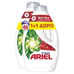 ARIEL | Υγρό Πλυντηρίου Ρούχων Extra Clean Power 23 Μεζούρες 1+1 Δώρο