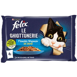 FELIX | Γατοτροφή AGAIL Σολομός και Τόνος σε Ζελέ 4x85g