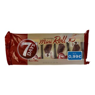 7DAYS | CAKE MINI ROLL COCOA 5X30GR