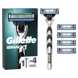 GILLETTE | Ξυριστική Μηχανή Mach3 Λαβή + 5 Ανταλλακτικά 1 Τεμάχιο