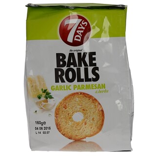 7DAYS | BAKE ROLLS | ΠΑΞΙΜΑΔΑΚΙΑ ΜΕ ΣΚΟΡΔΟ ΚΑΙ ΠΑΡΜΕΖΑΝΑ 80 GR