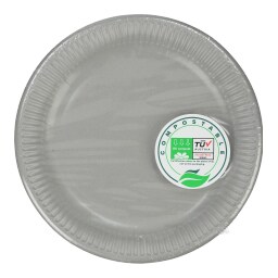 DECORATA | Πιάτα Βιοδιασπώμενα 23cm Γκρι 8 Τεμάχια