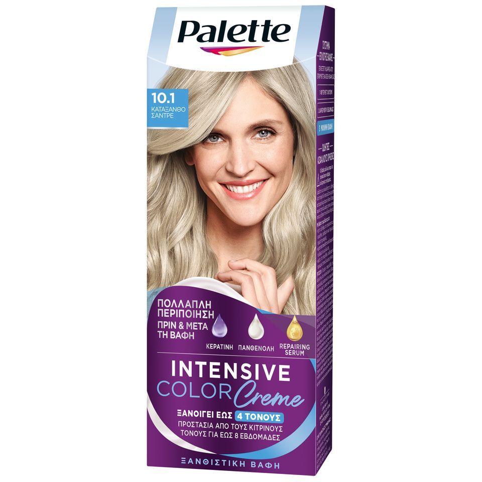 PALETTE Βαφή Μαλλιών Intensive Color 10.1 Κατάξανθο Σαντρέ 1 Τεμάχιο
