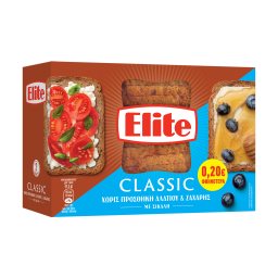 ELITE | Φρυγανιές Σίκαλης Χωρίς Αλάτι 180g Έκπτωση 0.20Ε