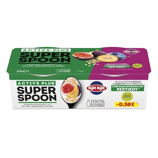 ΚΡΙ ΚΡΙ | Επιδόρπιο Γιαουρτιού Super Spoon Σύκο Δαμάσκηνο 2x170g Έκπτωση 0.50Ε