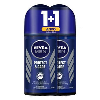 NIVEA | Αποσμητικό Roll Men On Protect & Care 50ml 1+1 Δώρο