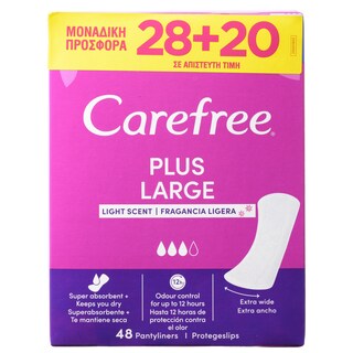 CAREFREE | Σερβιετάκια Plus Large 28 + 20 Τεμάχια Δώρο