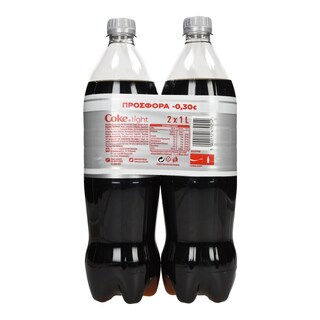 COCA COLA | LIGHT | Αναψυκτικό Cola Light 2X1lt Έκπτωση 0.30Ε