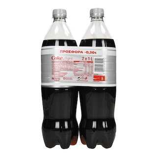 COCA COLA | LIGHT | Αναψυκτικό Cola Light 2X1lt Έκπτωση 0.30Ε