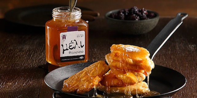 Τηγανίτες με αλμυρή σως μελιού