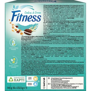 FITNESS | Μπάρες Δημητριακών Cookies & Cream 6 X 23.5gr