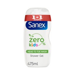 SANEX | Αφρόλουτρο Παιδικό Zero% Kids 475ml 1+1 Δώρο