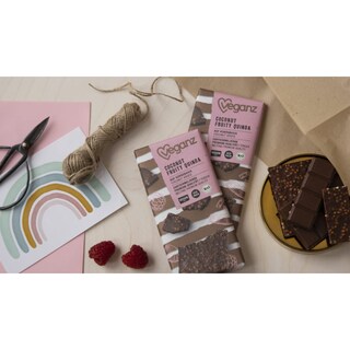 VEGANZ | Σοκολάτα Bio Καρύδα Βατόμουρα & Quinoa 80g