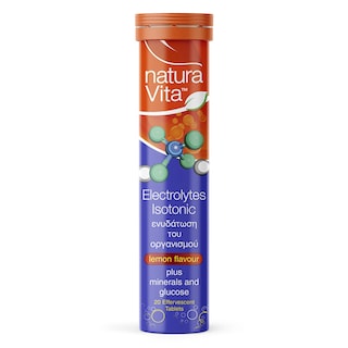NATURA VITA | Συμπλήρωμα Διατροφής Electrolytes Isotonic Λεμόνι 20 Τεμάχια