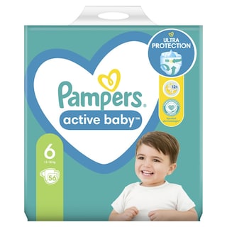 PAMPERS | Diapers Active Baby Giant Pack No 6 13-18 Kg 56 Pieces