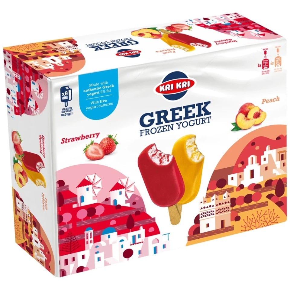 ΚΡΙ ΚΡΙ Παγωτό Frozen Yogurt Mini Mix Φράουλα Ροδάκινο 280g