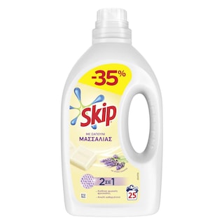 SKIP | Υγρό Πλυντηρίου Ρούχων Μασσαλίας 25 Μεζ. Έκπτωση 35%