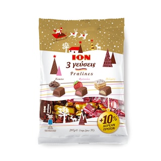 ΙΟΝ | Σοκολατάκια Γάλακτος Γεμιστά 3 Γεύσεις 270gr + 10% Δώρο