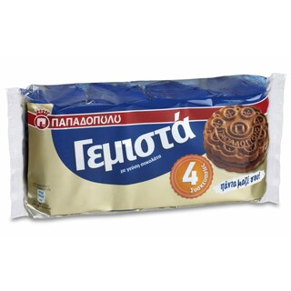 ΠΑΠΑΔΟΠΟΥΛΟΥ | ΜΠΙΣΚΟΤΑ ΓΕΜΙΣΤΑ ΣΟΚΟΛΑΤΑΣ 4 Χ 85 GR