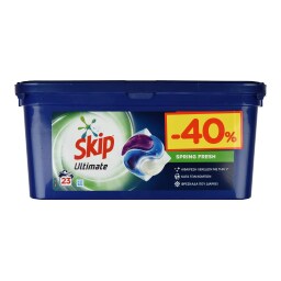 SKIP | Kάψουλες Πλυντηρίου Ρούχων Ultimate Spring Fresh Trio 23 Μεζ. Έκπτωση 40%