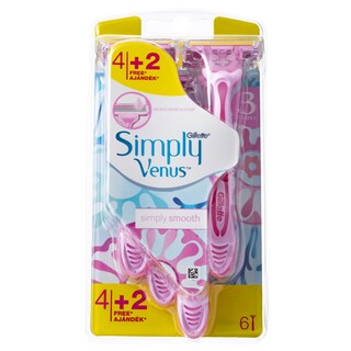 GILLETTE | Ξυραφάκια Μίας Χρήσης Simply Venus 3 6 Τεμάχια 4+2 Δώρο