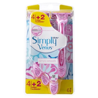 GILLETTE | Ξυραφάκια Μίας Χρήσης Simply Venus 3 6 Τεμάχια 4+2 Δώρο