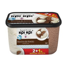 ΚΡΙ ΚΡΙ | ICE CREAMS HEARTMADE VANILA CHOCOLATE 3LT 1.5KG 50% FREE